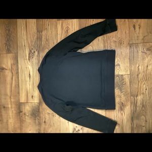 Black Side Zip Crewneck Sweat Shirt